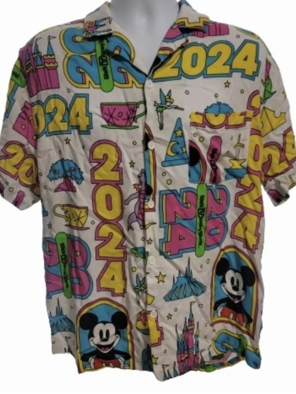 Disney Parks 2024 Men's Walt Disney World Button Down Dress Shirt Size XL